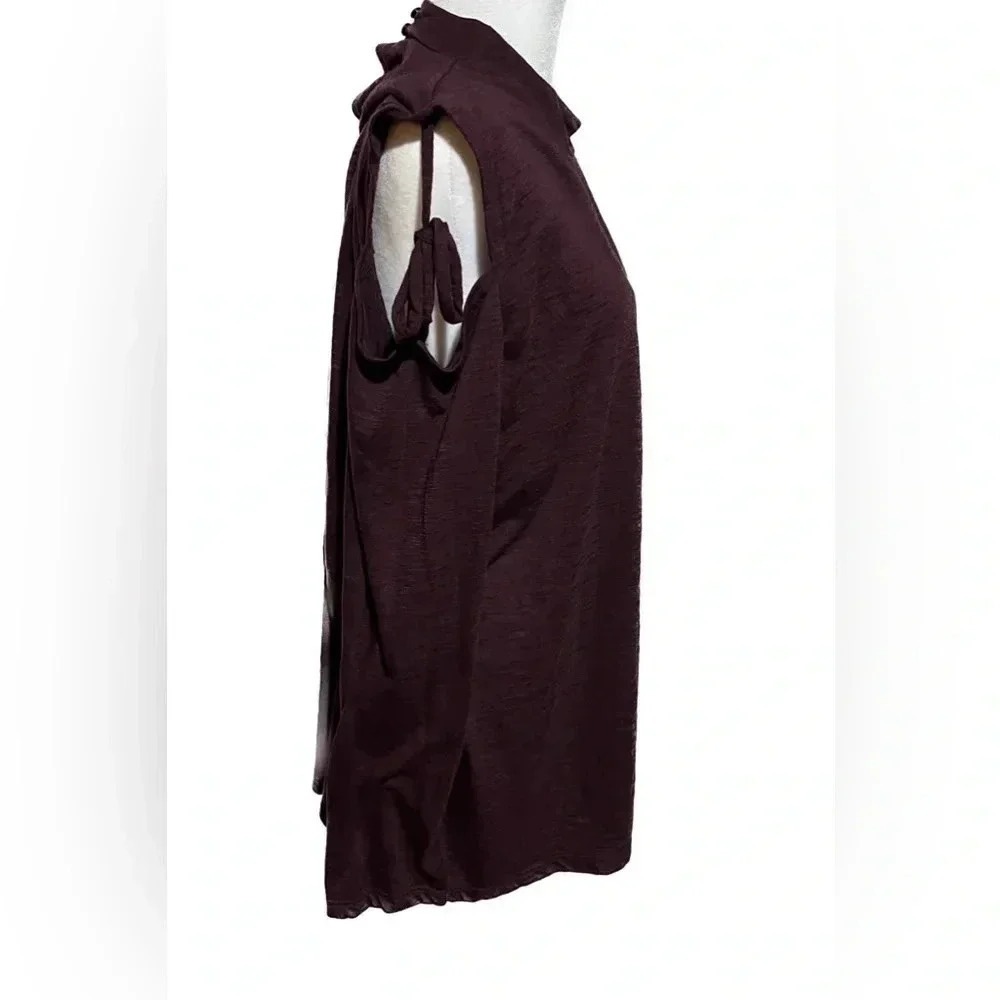 Lane Bryant plum cold shoulder long sleeve lightweight top -size 18/20 - Picture 3 of 6